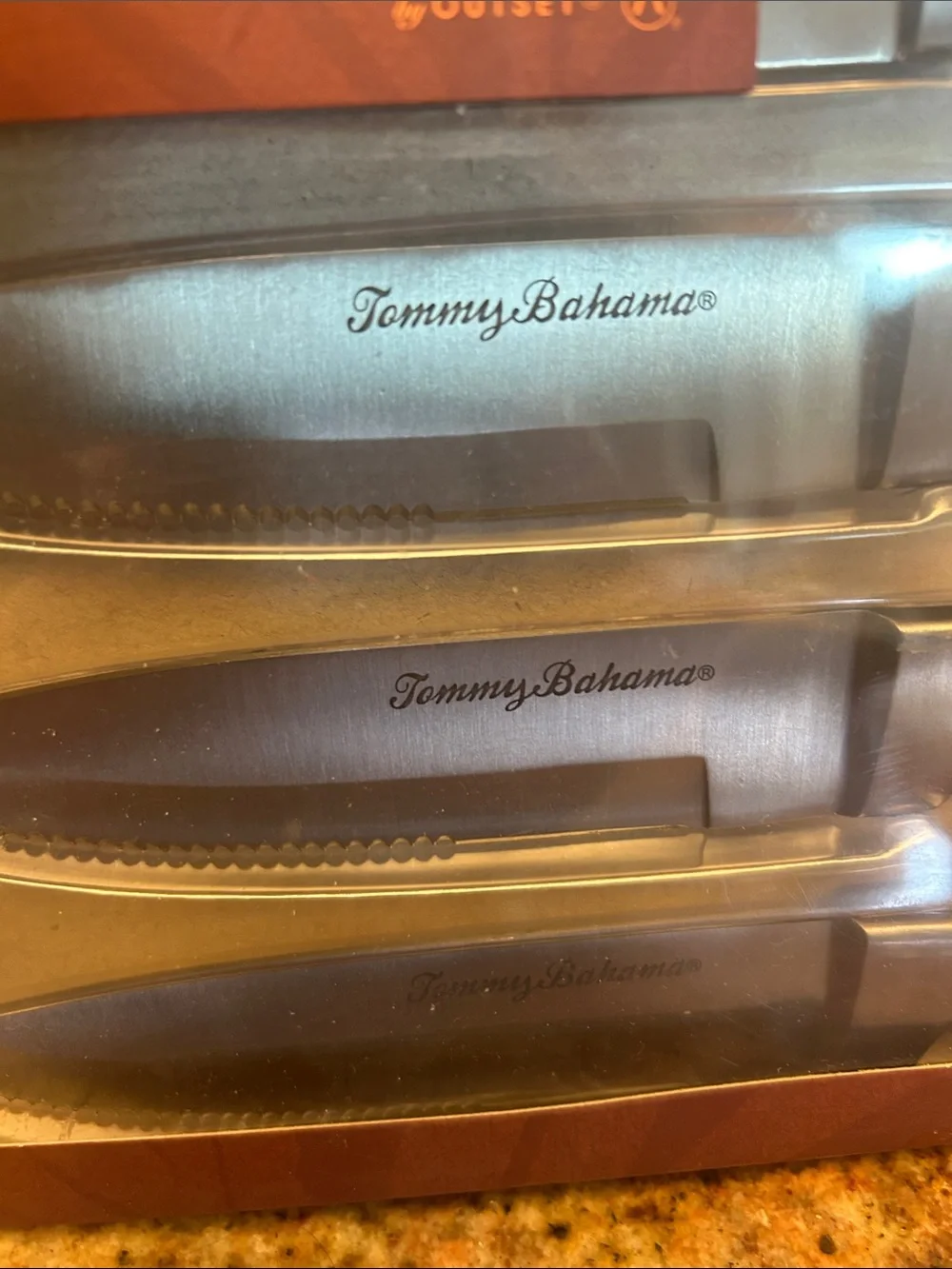Tommy Bahama Monzo Wood Stainless Steel Knife Set (4)